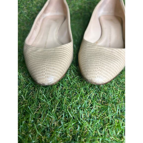 Giuseppe Zanotti Nude‎ Lizard Embossed Wedge Pumps Textured Size 37/6.5 - Picture 11 of 12